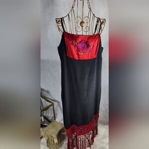 Clio Black and Red High Low Dress
